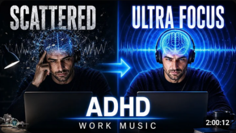 Scattered Mind to Ultra Focus | ADHD Work Music to Get You Unstuck | Gamma Waves